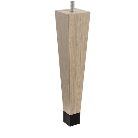 Designs Of Distinction 9" Square Tapered Leg with bolt and 1" Brushed Aluminum Ferrule - Walnut 01241009WLBA6